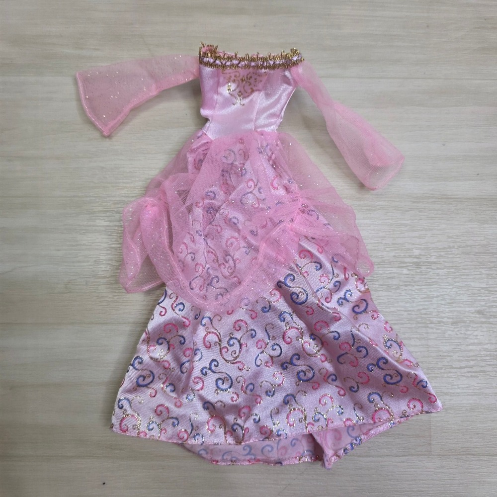2003 Barbie Princess Playset Barbie Doll Dress Gown Pink